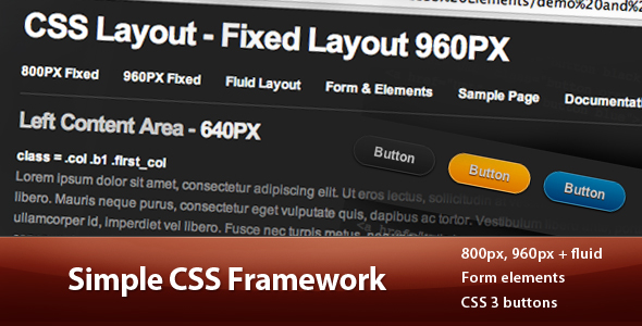 Simple CSS Framework + Form Elements